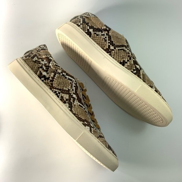 J/Slides NYC Leather Animal Print Flatform Lace-up Sneakers - Picture 5 of 10